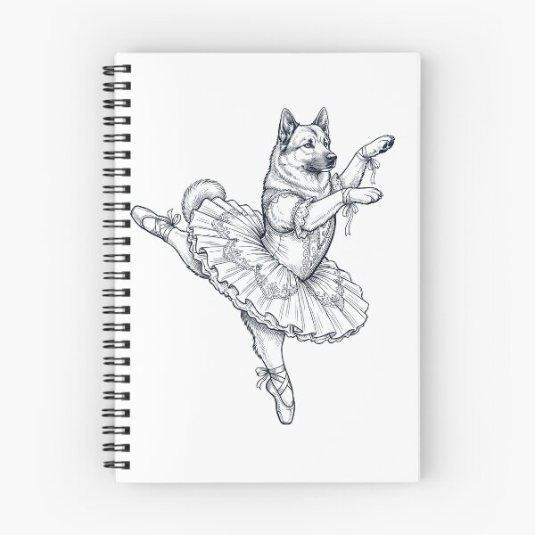 Item preview, Vintage Norwegian Elkhound Ballet Dancer Ballerina Dog Lover designed and sold by dian-rody-crest.