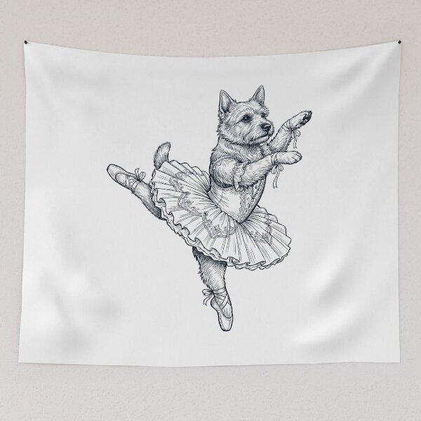 Item preview, Vintage Norwich Terrier Ballet Dancer Ballerina Dog Lover designed and sold by dian-rody-crest.