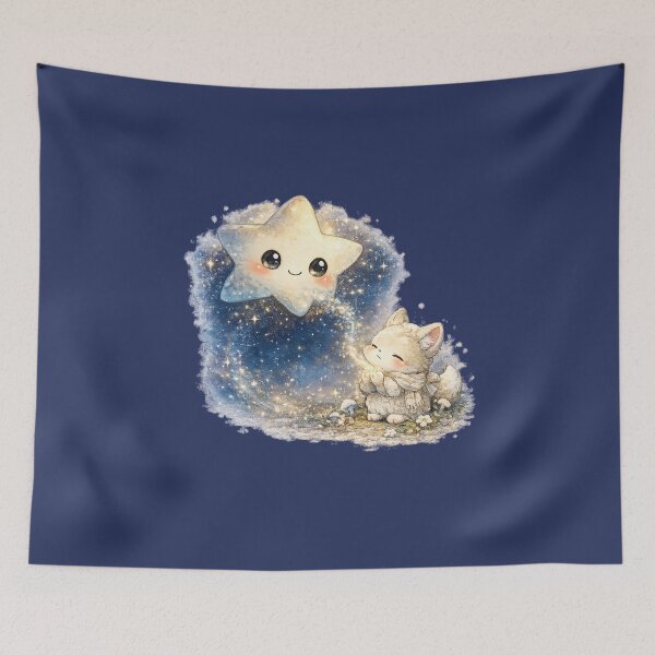 Item preview, Kawaii Star Spirit Illustration – Cute Wish-Granting Star Character Art designed and sold by MagicMakerPh.