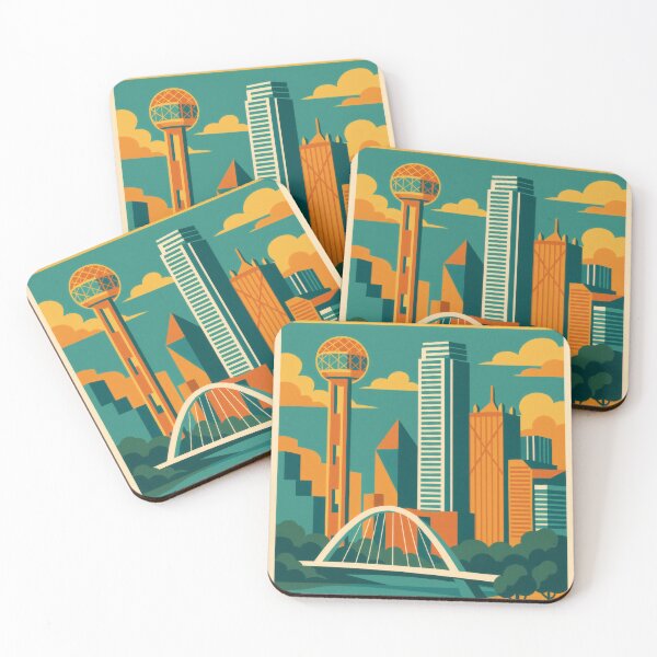 Item preview, Retro Pop Art Poster Illustration of Dallas | Bold Lone Star City Print with Reunion Tower, Margaret Hunt Hill Bridge & Downtown Skyline | Vintage Texas Travel Wall Art Decor designed and sold by PaintedPixels01.
