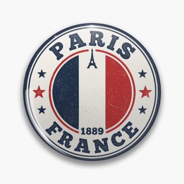 Item preview, Vintage Paris France Flag Badge 1889 Eiffel Emblem designed and sold by Digital Art Works  Hub.