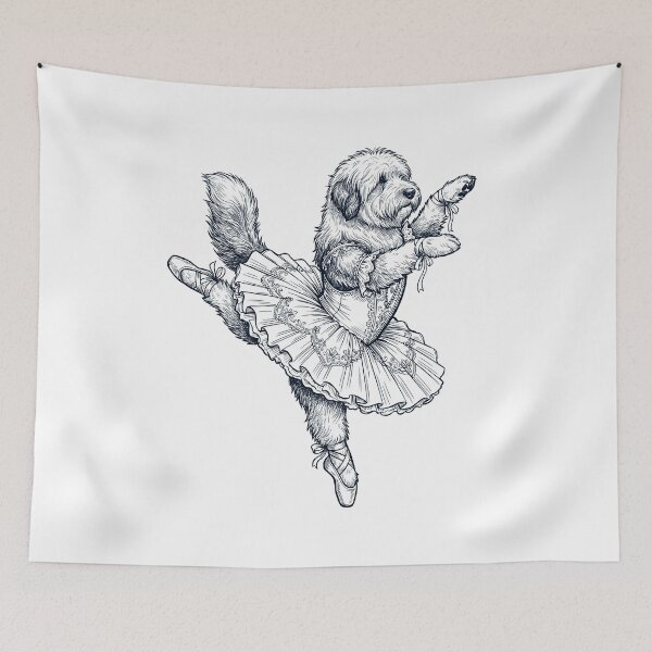 Item preview, Vintage Old English Sheepdog Ballet Dancer Ballerina Dog Lover designed and sold by dian-rody-crest.