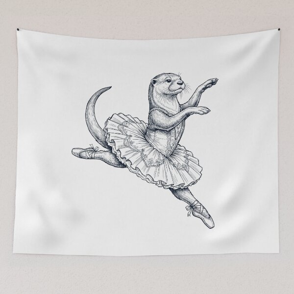 Item preview, Vintage Otter Ballet Dancer Ballerina Animal Lover designed and sold by dian-rody-crest.