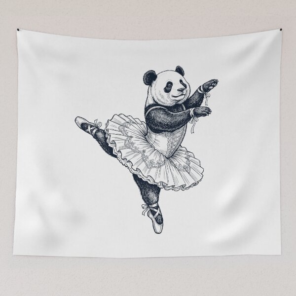 Item preview, Vintage Panda Ballet Dancer Ballerina Animal Lover designed and sold by dian-rody-crest.