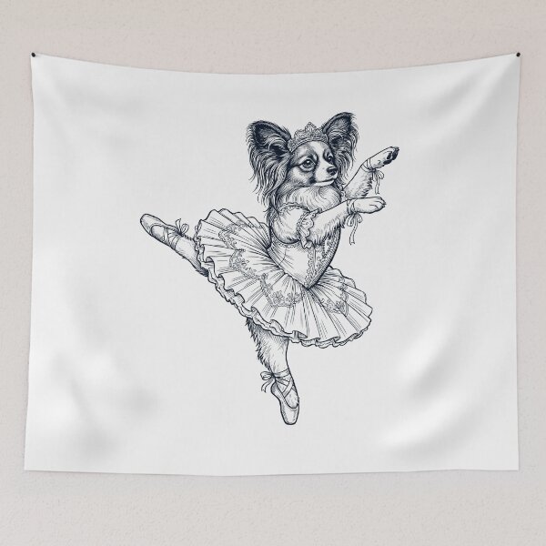 Item preview, Vintage Papillon Ballet Dancer Ballerina Dog Lover designed and sold by dian-rody-crest.