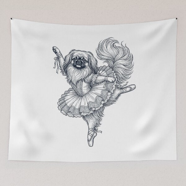Item preview, Vintage Pekingese Ballet Dancer Ballerina Dog Lover designed and sold by dian-rody-crest.