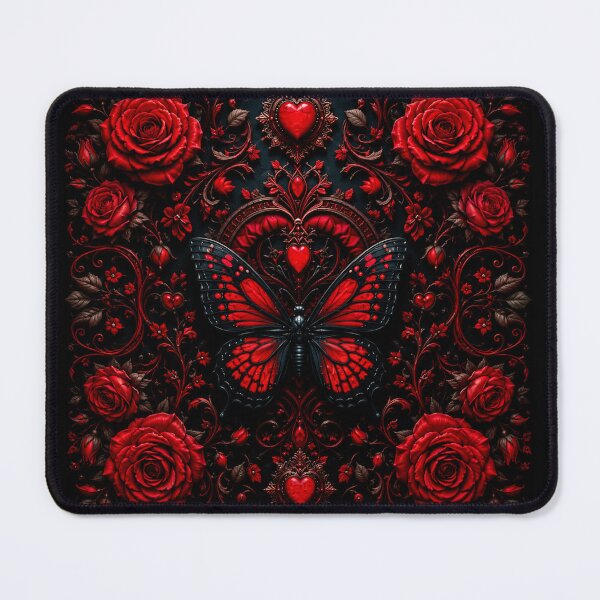 Item preview, Red Butterfly and Roses designed and sold by INKRebelGraphic.