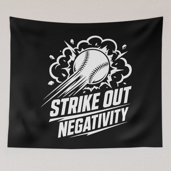 Item preview, Baseball Strike Out Negativity Baseball Motivation T-Shirt designed and sold by Uglyandcute.