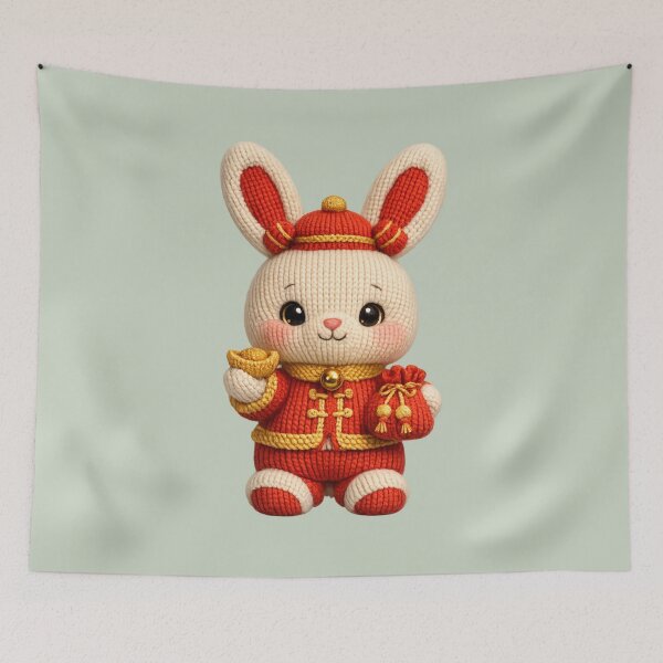 Item preview, Cute Knitted Year Of The Rabbit | Kawaii 3D Chinese New Year Zodiac Knit  Art designed and sold by Moons Studio.