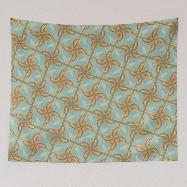 Item preview, Mint Golden Windmill Pattern designed and sold by Shy Fractal Designs.