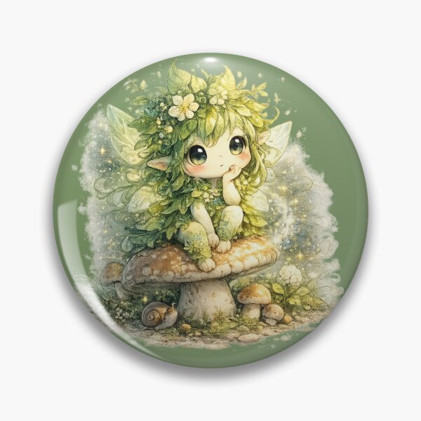Item preview, Chibi Forest Sprite Illustration – Cute Leaf and Flower Nature Spirit Art designed and sold by MagicMakerPh.