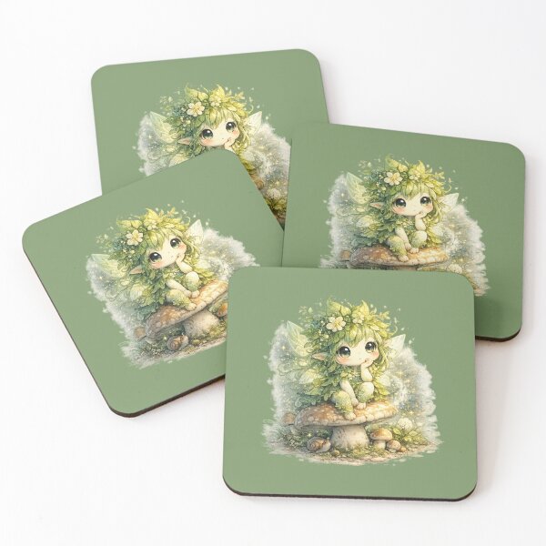 Item preview, Chibi Forest Sprite Illustration – Cute Leaf and Flower Nature Spirit Art designed and sold by MagicMakerPh.