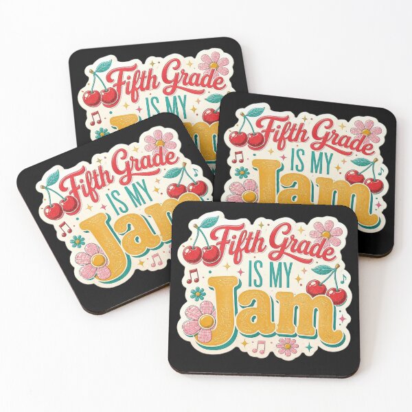 Item preview, Retro Groovy Fifth Grade Is My Jam Cherries Flowers Music Stickers designed and sold by FestivityFinds.