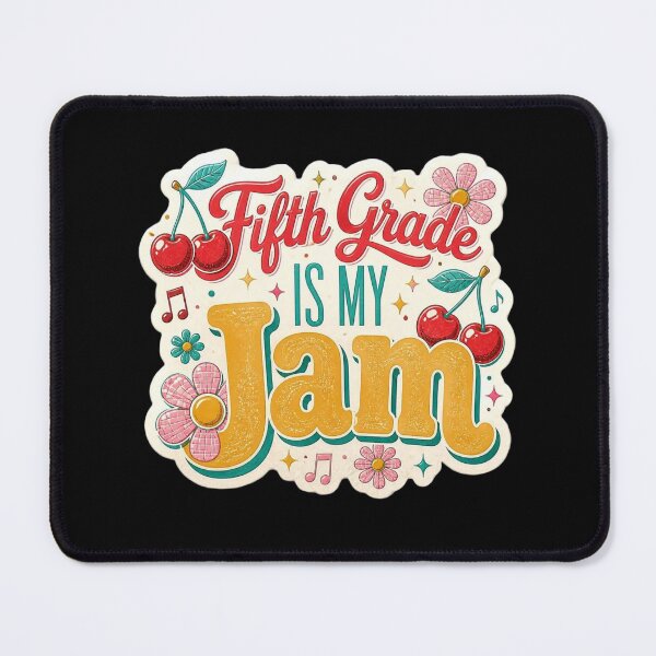 Item preview, Retro Groovy Fifth Grade Is My Jam Cherries Flowers Music Stickers designed and sold by FestivityFinds.