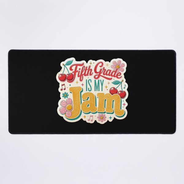 Item preview, Retro Groovy Fifth Grade Is My Jam Cherries Flowers Music Stickers designed and sold by FestivityFinds.