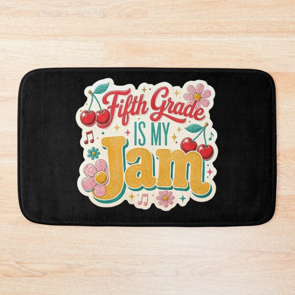 Item preview, Retro Groovy Fifth Grade Is My Jam Cherries Flowers Music Stickers designed and sold by FestivityFinds.