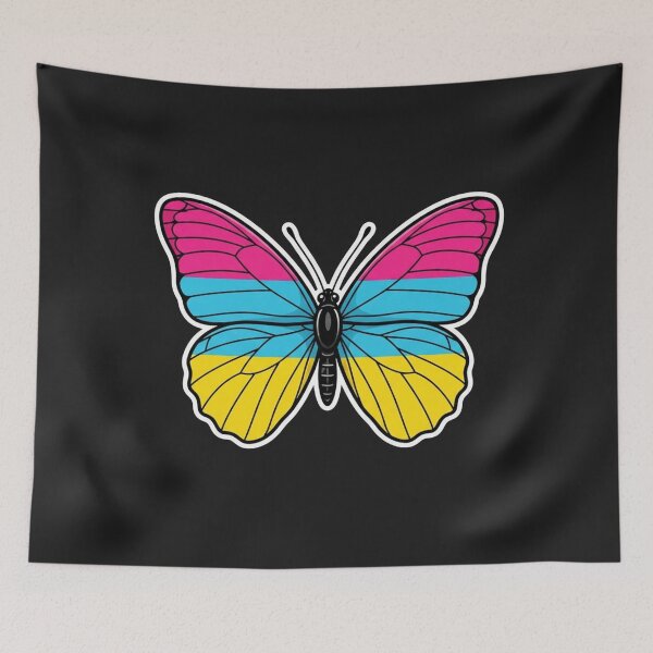 Item preview, Pansexual Pride Flag Butterfly Graphic designed and sold by Owcomm.