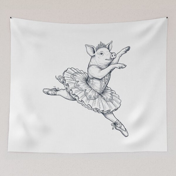 Item preview, Vintage Pig Ballet Dancer Ballerina Animal Lover designed and sold by dian-rody-crest.
