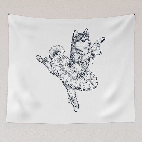 Item preview, Vintage Pomsky Ballet Dancer Ballerina Dog Lover designed and sold by dian-rody-crest.