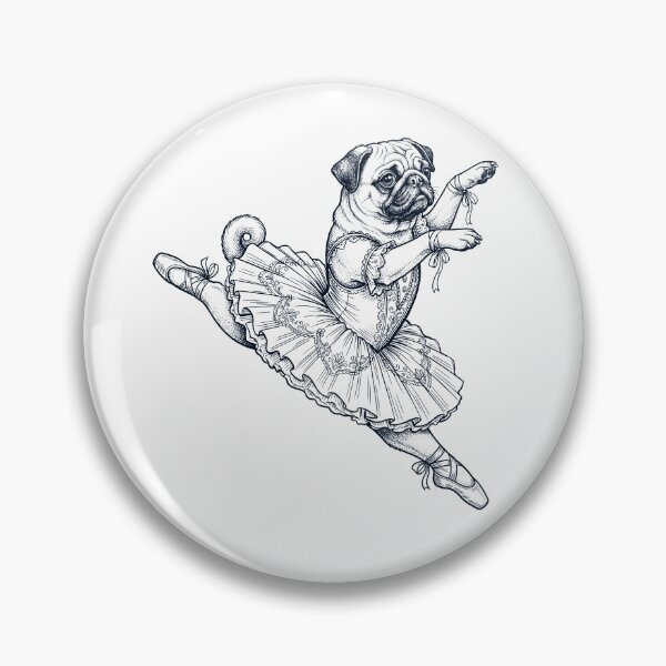 Item preview, Vintage Pug Ballet Dancer Ballerina Dog Lover designed and sold by dian-rody-crest.