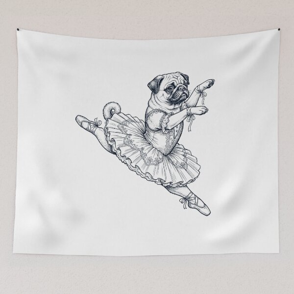Item preview, Vintage Pug Ballet Dancer Ballerina Dog Lover designed and sold by dian-rody-crest.