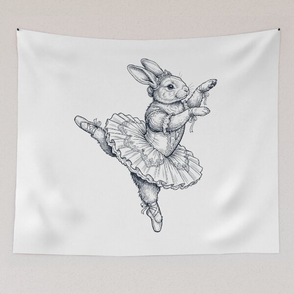 Item preview, Vintage Rabbit Ballet Dancer Ballerina Animal Lover designed and sold by dian-rody-crest.