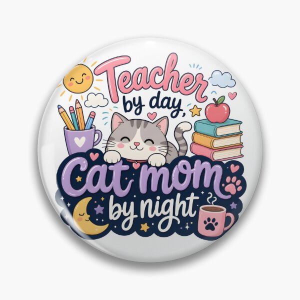 Item preview, Teacher by Day Cat Mom by Night — Funny Cat Mom Teacher Gift Shirt designed and sold by DoggyDayLove.
