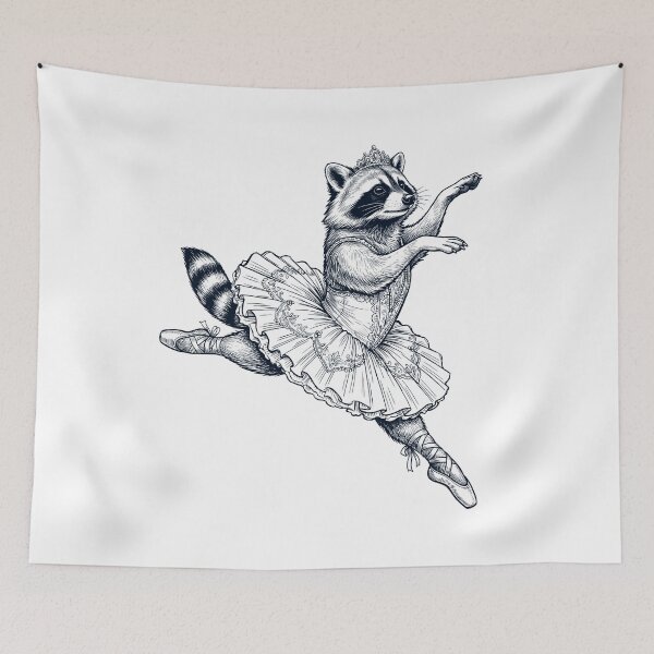 Item preview, Vintage Raccoon Ballet Dancer Ballerina Animal Lover designed and sold by dian-rody-crest.