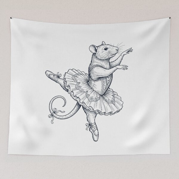 Item preview, Vintage Rat Ballet Dancer Ballerina Animal Lover designed and sold by dian-rody-crest.
