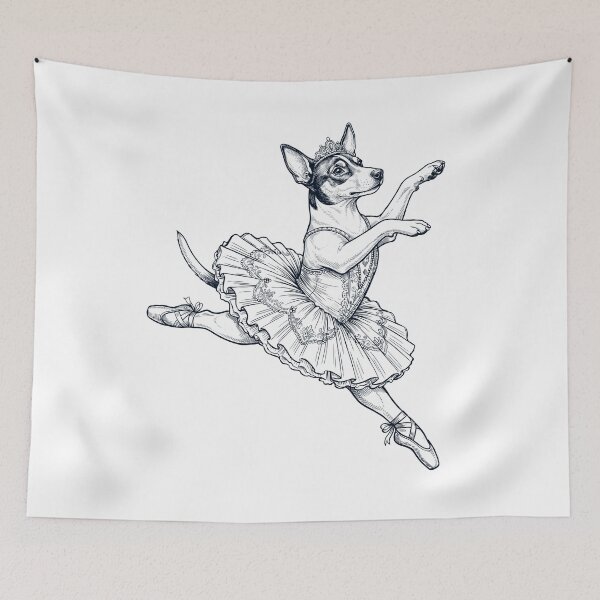Item preview, Vintage Rat Terrier Ballet Dancer Ballerina Dog Lover designed and sold by dian-rody-crest.