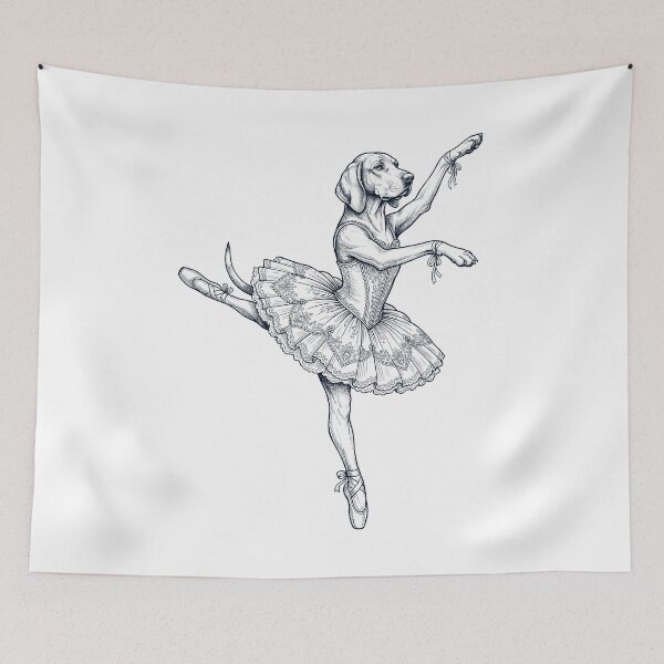 Item preview, Vintage Redbone Coonhound Ballet Dancer Ballerina Dog Lover designed and sold by dian-rody-crest.