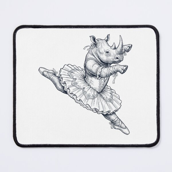 Item preview, Vintage Rhino Ballet Dancer Ballerina Animal Lover designed and sold by dian-rody-crest.