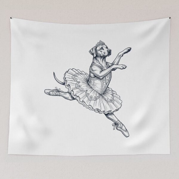 Item preview, Vintage Rhodesian Ridgeback Ballet Dancer Ballerina Dog Lover designed and sold by dian-rody-crest.