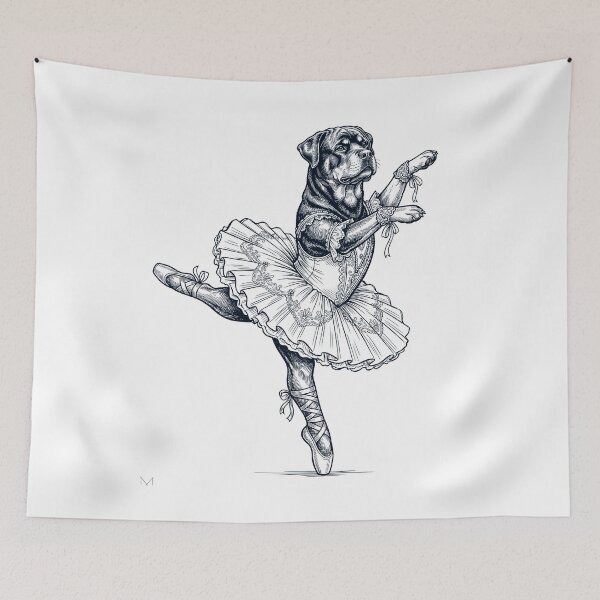 Item preview, Vintage Rottweiler Ballet Dancer Ballerina Dog Lover designed and sold by dian-rody-crest.