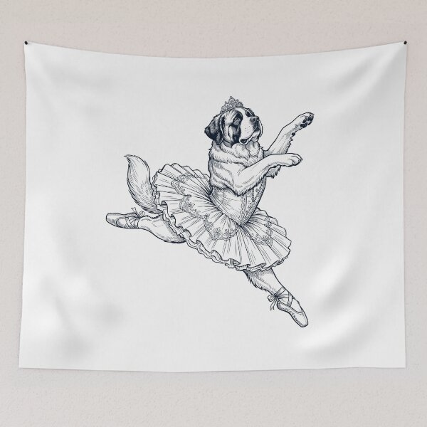 Item preview, Vintage Saint Bernard Ballet Dancer Ballerina Dog Lover designed and sold by dian-rody-crest.