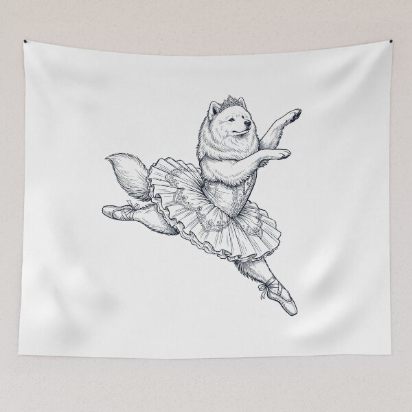 Item preview, Vintage Samoyed Ballet Dancer Ballerina Dog Lover designed and sold by dian-rody-crest.