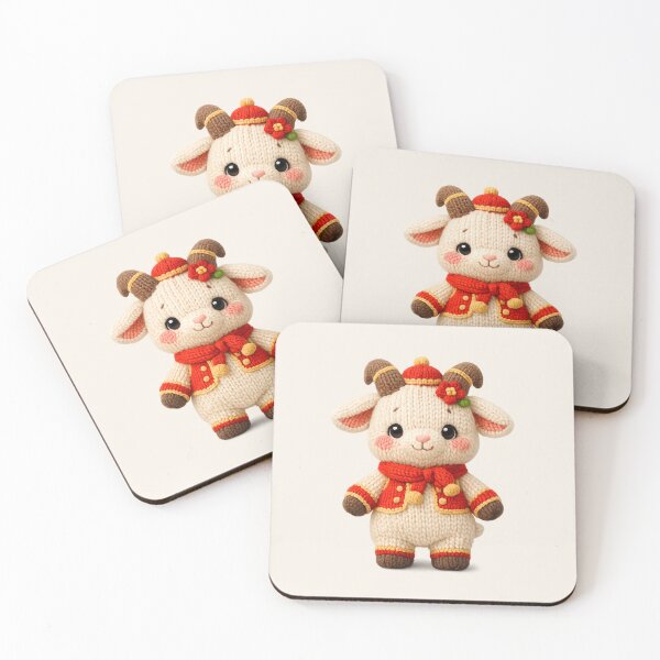 Item preview, Cute Knitted Year Of The Goat | Kawaii 3D Chinese New Year Zodiac Knit Art designed and sold by Moons Studio.