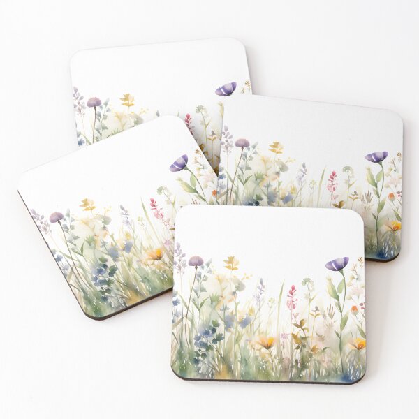 Item preview, Soft Blue and Gold Watercolor Meadow Border designed and sold by VibeShift Studio.