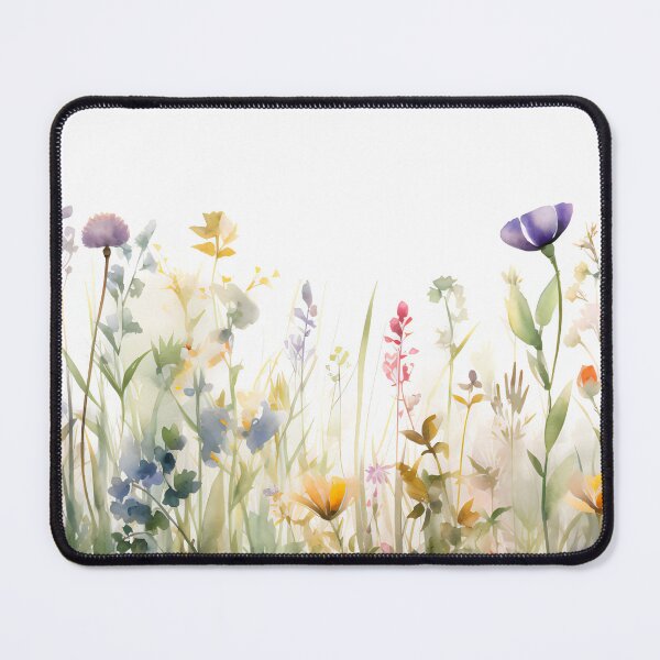 Item preview, Soft Blue and Gold Watercolor Meadow Border designed and sold by VibeShift Studio.