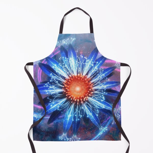 Item preview, Bioluminescent Neon Blue Flower Cosmic Vortex designed and sold by WitchyBotanicaArt.