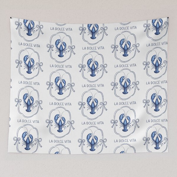 Item preview, La Dolce Vita Lobster Blue Coastal Vintage designed and sold by Ginetta0815.