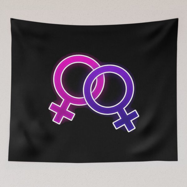 Item preview, Neon Pink and Purple Lesbian Symbol designed and sold by Owcomm.