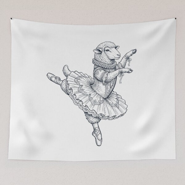 Item preview, Vintage Sheep Ballet Dancer Ballerina Animal Lover designed and sold by dian-rody-crest.