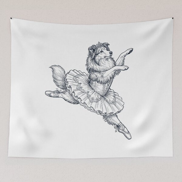 Item preview, Vintage Shetland Sheepdog Ballet Dancer Ballerina Dog Lover designed and sold by dian-rody-crest.