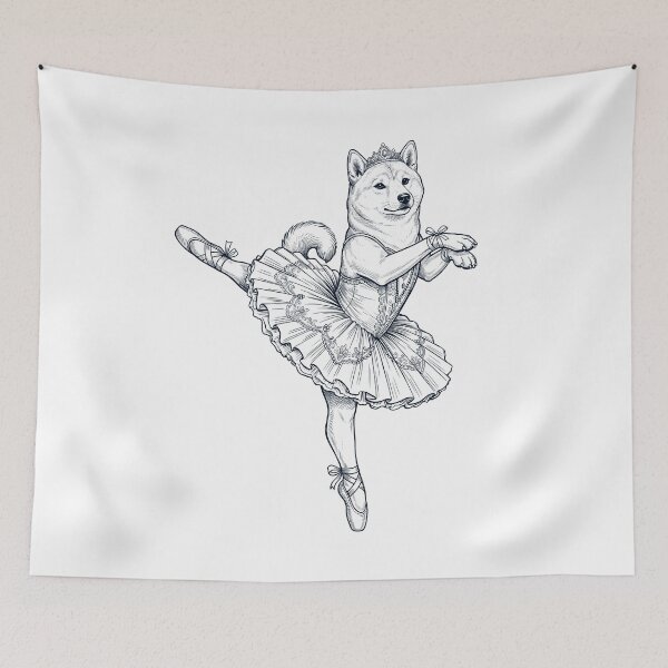 Item preview, Vintage Shiba Inu Ballet Dancer Ballerina Dog Lover designed and sold by dian-rody-crest.