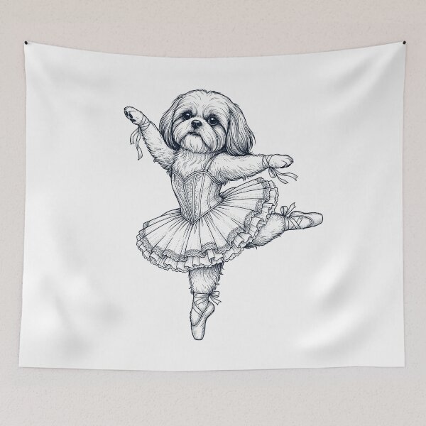 Item preview, Vintage Shih Tzu Ballet Dancer Ballerina Dog Lover designed and sold by dian-rody-crest.