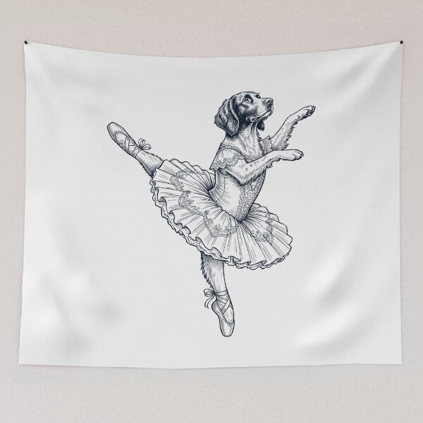 Item preview, Vintage Small Munsterlander Pointer Ballet Dancer Ballerina Dog Lover designed and sold by dian-rody-crest.