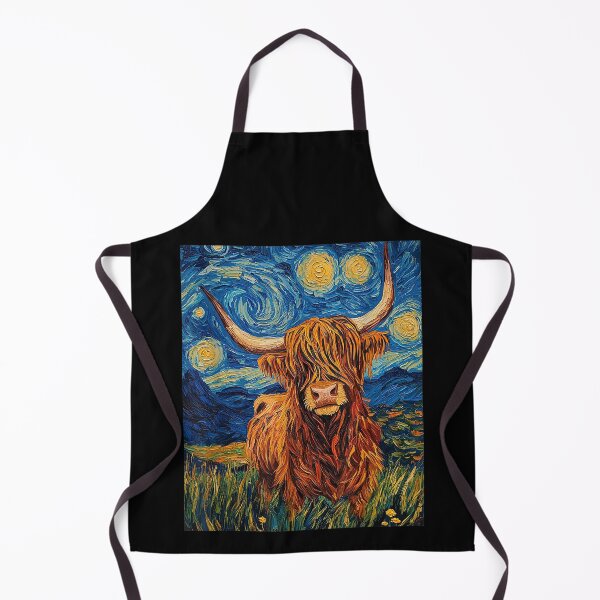 Item preview, Funny Highland Cow Graphic Van Gogh Style Starry Night designed and sold by MatherFisher.