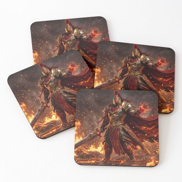 Item preview, Epic Flaming Sword Warrior Fantasy Art designed and sold by GalleryBrisArt.