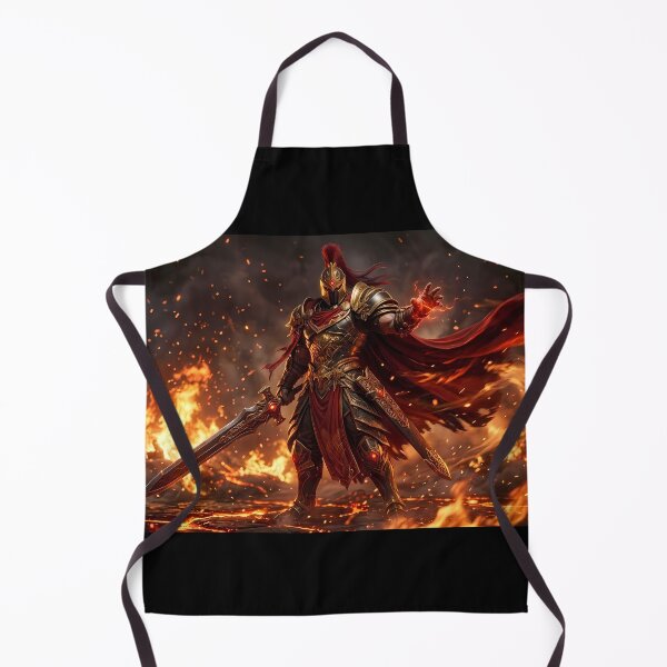 Item preview, Epic Flaming Sword Warrior Fantasy Art designed and sold by GalleryBrisArt.